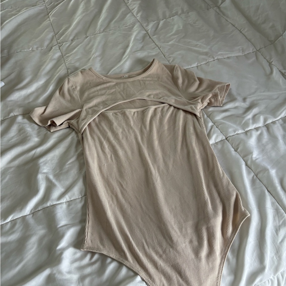 Women's Beige Going Out Bodysuit